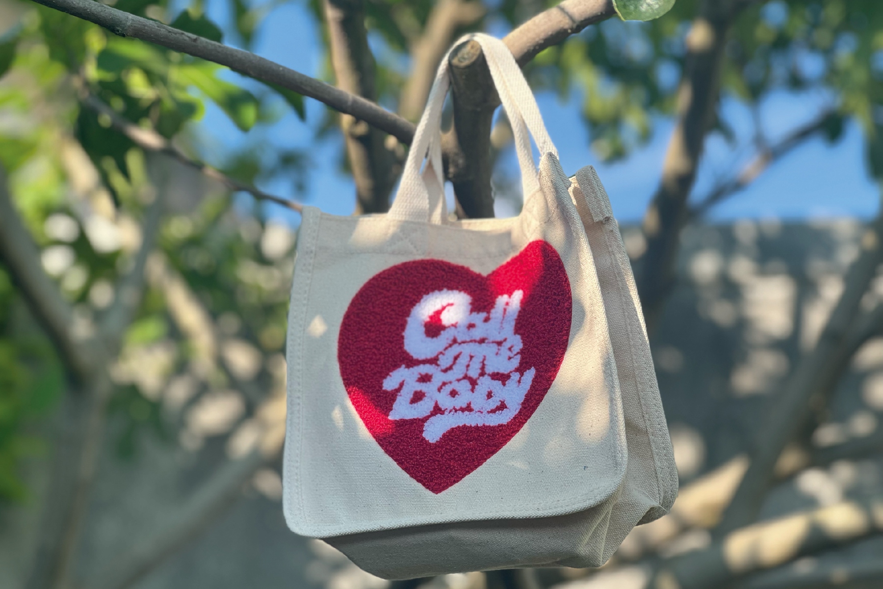 call me baby mini tote bag