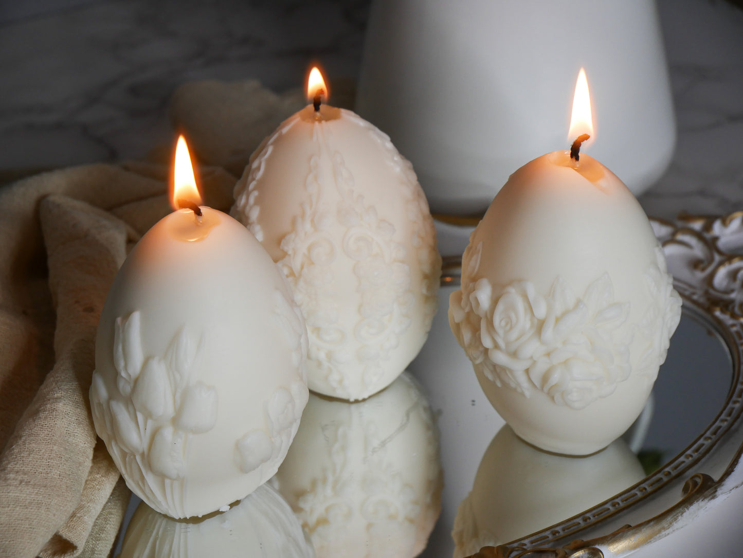 FLORAL EASTER EGG CANDLES